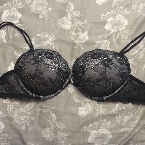 Black and lace with diamonds VS push up 34C